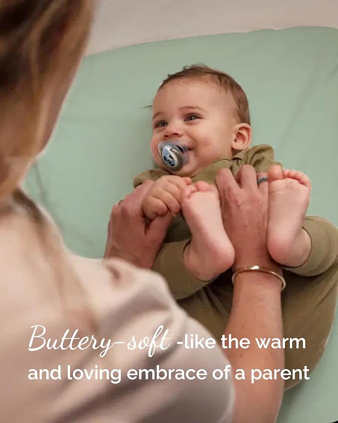 Bassinet Fitted Sheets for Chicco LullaGo Anywhere, Baby Bjorn Cradle and 14 x 29 Mattress Pad - Buttery Soft, Premium Stretchy Jersey Knit Sheets - Pale Pink + Lavendar + Cloud, 3 Pack