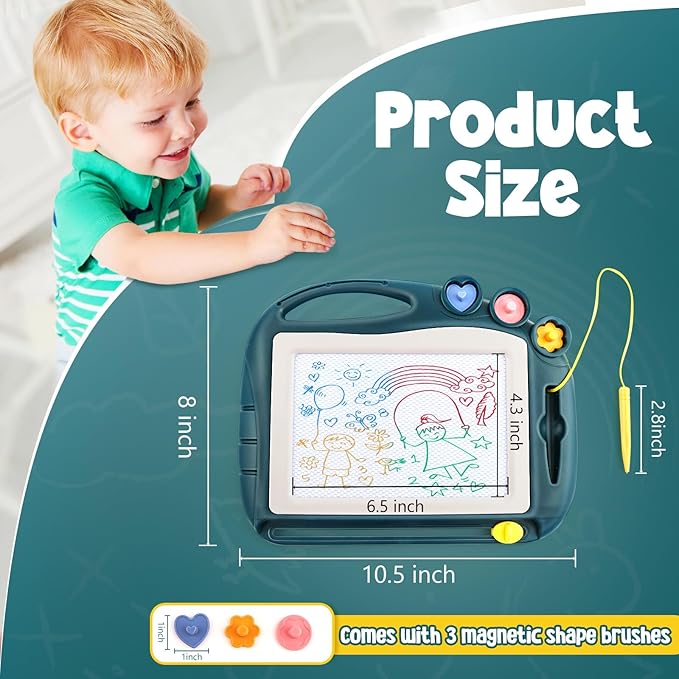 Daisiki Magnetic Drawing Board, Toddler Toys for Age 1 2 3 Boys Girls, Sketch Pad, Birthday Easter Christmas Halloween Kids Toy Gifts for Boys and Girls