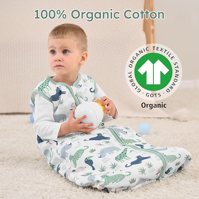 Yoofoss Baby Sleep Sack 18-24 Months, 1.5 Tog Baby Wearable Blanket with 2-Way Zipper, 100% Cotton Organic Fabric Winter Infant Sleeping Sack, Warm Soft Comfy