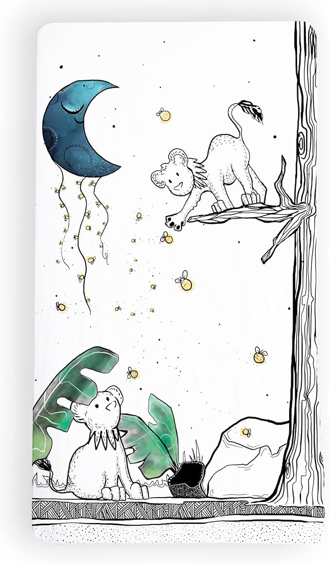 JumpOff Jo - Fitted Crib Sheet, Super Soft Breathable 100% Cotton Baby Crib Sheet for Standard Crib Mattresses and Toddler Beds, 28 in. x 52 in. - Lionhearted