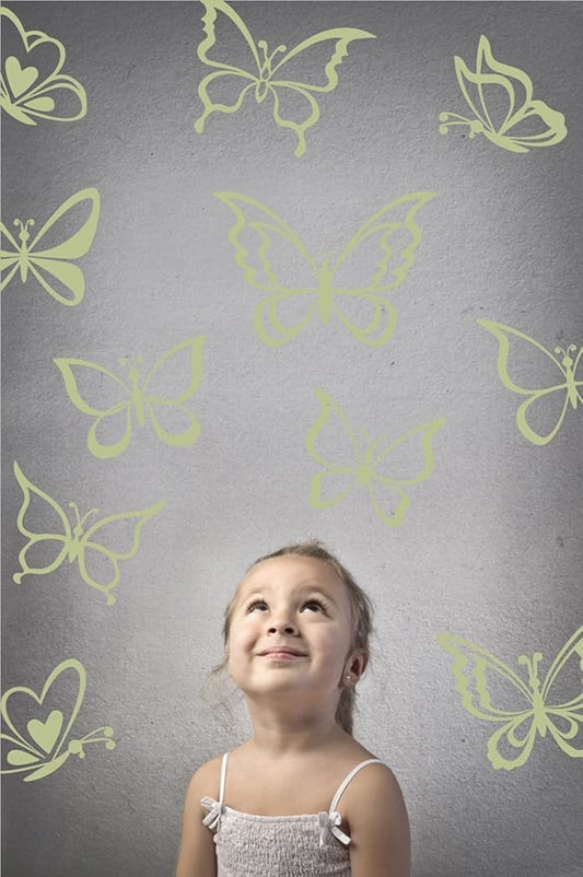 The Decal Guru Butterfly Wall Art Vinyl Stickers DIY Nursery or Girls Room Decor Peel and Stick Butterflies Decals (Celadon, 55x58 inches)