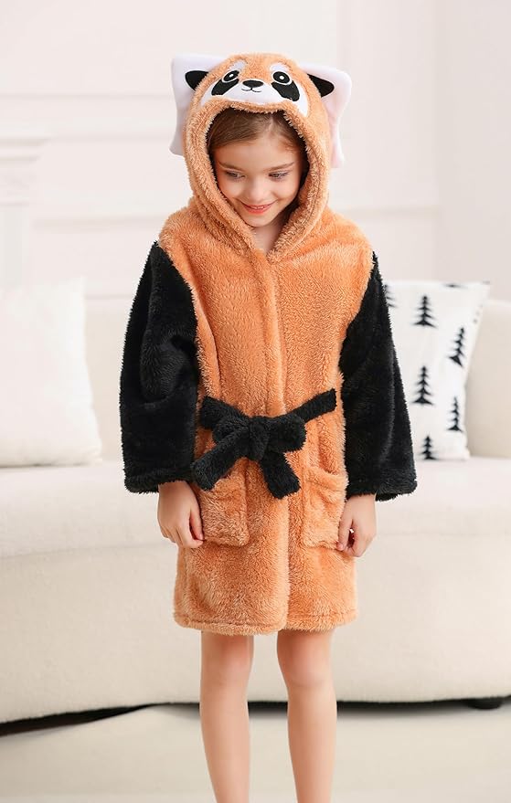 CuteOn Bathrobe for Women Soft Fleece Hooded Plush Loungewear
