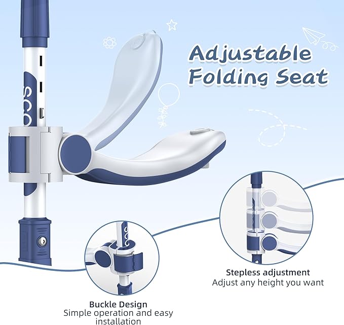 VOLPAM C001 Electric Scooter for Kids, 80W Motor, Max Safe Speed 5MPH, 3 Adjustable Height, Lean-to-Steer, 3.5" Lighted Up Wheel, Foldable Scooter for Boys & Girls, Max Load 110lbs