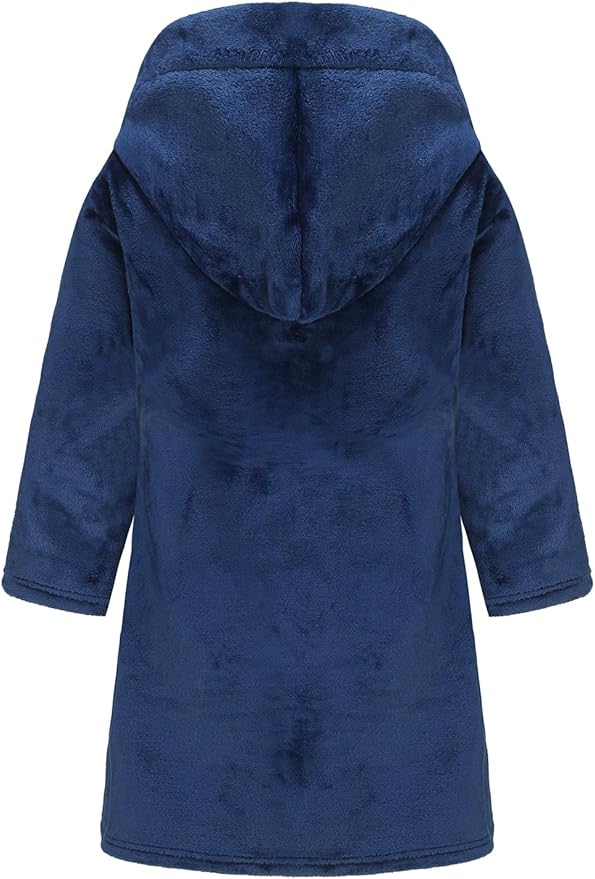 Boys Girls Robe Kids Flannel Hooded Bathrobe Sleepwear Pajamas Toddler Soft Plush Robes for Girls 2-16 Years