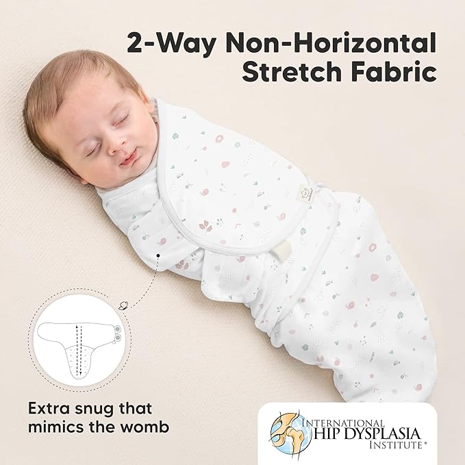 KeaBabies 3-Pack Organic Baby Swaddle Sleep Sacks - Swaddles for Newborns, Infant 0-3 Months, Baby Girls, Boys, Soft & Snug Newborn Sleep Sack, Nursery Swaddling Blankets (Garden)