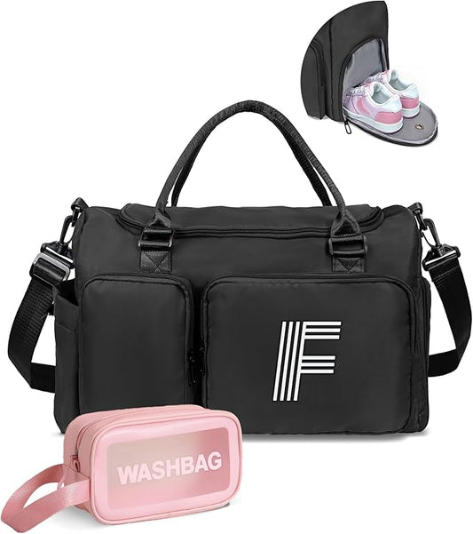 Elilier Gifts for Daughter, Initial Travel Duffle Bag, Personalized Weekender Bag with Shoulder Strap, Monogram Overnight Bag, Gift for Friend Sister Women gifts, Graduation Gifts for Her