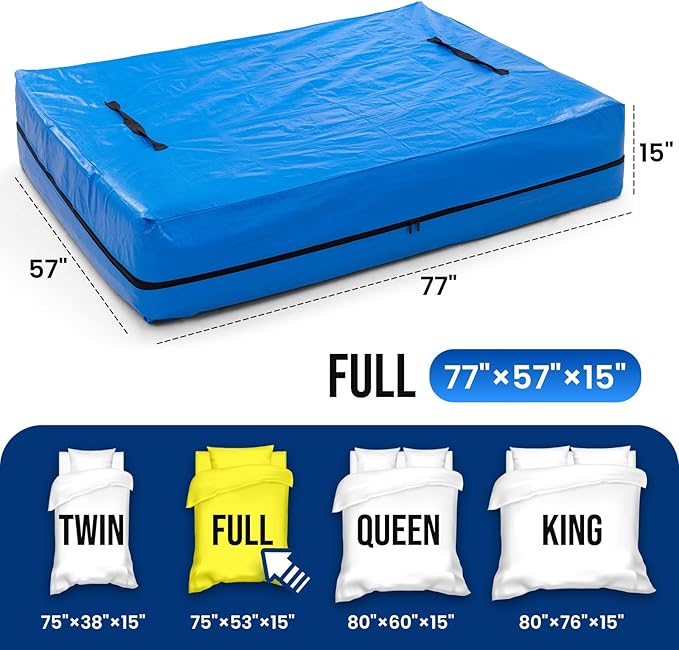 TAILI Full Mattress Bags for Moving and Storage, Heavy Duty Moving Supplies Mattress Cover with Reinforced Handles, Storage Cover Essentials Packing Protector