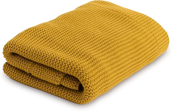 Natemia 100% Organic Cotton Knitted Baby Receiving Blanket for Newborn, Infant & Toddler – Ultra Soft 30" x 40" Crib, Stroller & Nap Time Cover for Boys and Girls – Baby Cotton Blanket