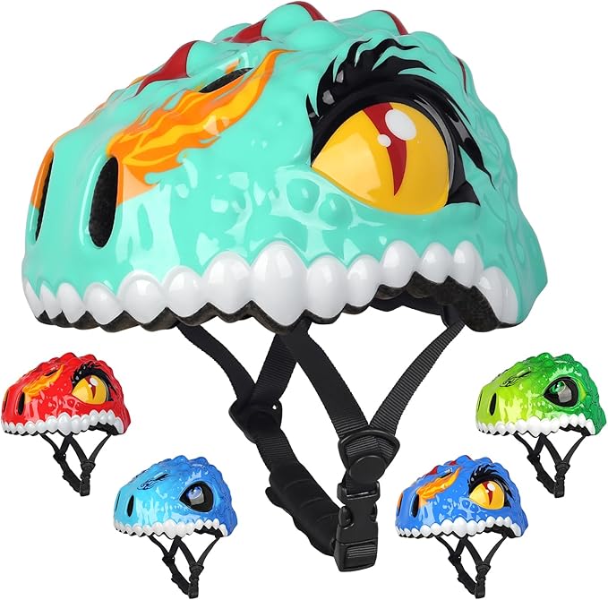Toddler Kids Bike Helmet,3D Dinosaur Helmets for Boys Girls Infant/Baby to Children 1/2/3/4/5/6/7/8 Years Old Lightweight Adjustable Multi-Sports Bicycle Scooter Skateboard Skating Cycling