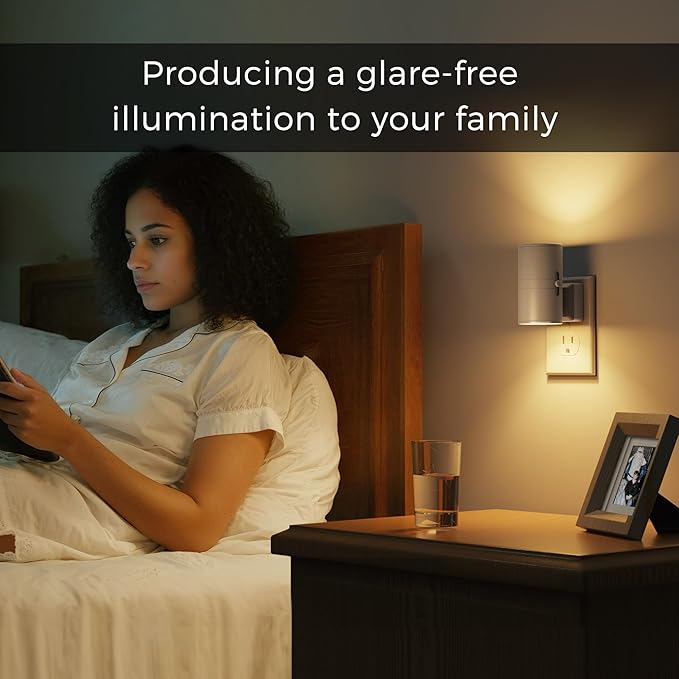 L LOHAS LED Night Light Plug in, 2 Pack, Night Lights Plug into Wall, Light Sensor, Cement Gray Housing, Soft White Nightlight, 3000K 100LM Dimmable Nightlights for Hallway Bedroom Stairway