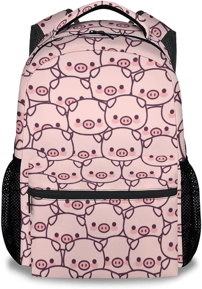 AIOMXZZ Pig Backpack Gifts, 16 Inch Cute Pig Bookbag Durable, Lightweight, Large Capacity, Funny Animal Backpack for School