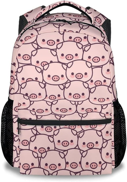 AIOMXZZ Pig Backpack Gifts, 16 Inch Cute Pig Bookbag Durable, Lightweight, Large Capacity, Funny Animal Backpack for School
