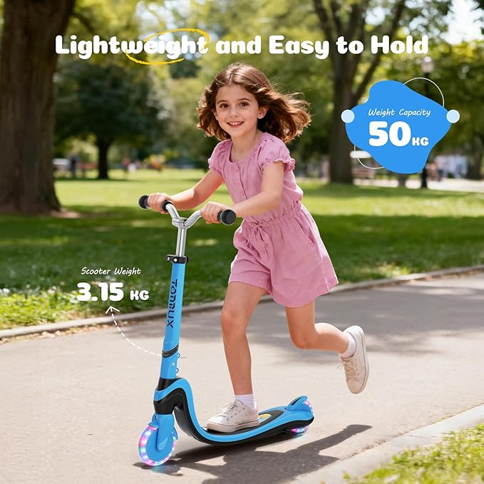 Scooter for Kids with Light-Up Wheels & Deck, Adjustable Heights 2 Wheel Kick Scooters for Kids 5-7, Toddler Scooters with 4 Lighting Mode Deck