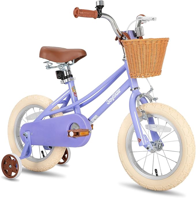 JOYSTAR Girls Bike for 2-12 Years Old Toddlers and Kids, 12" 14" 16" 18“ 20" Retro Style Kids Bike with Training Wheels, 18 20 Inch Children Bicycle with Kickstand