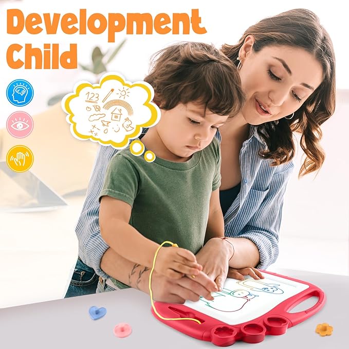 Daisiki Magnetic Drawing Board, Toddler Toys for Age 1 2 3 Boys Girls, Toddler Drawing Board, Birthday Easter Christmas Halloween Kids Toy Gifts for Boys and Girls