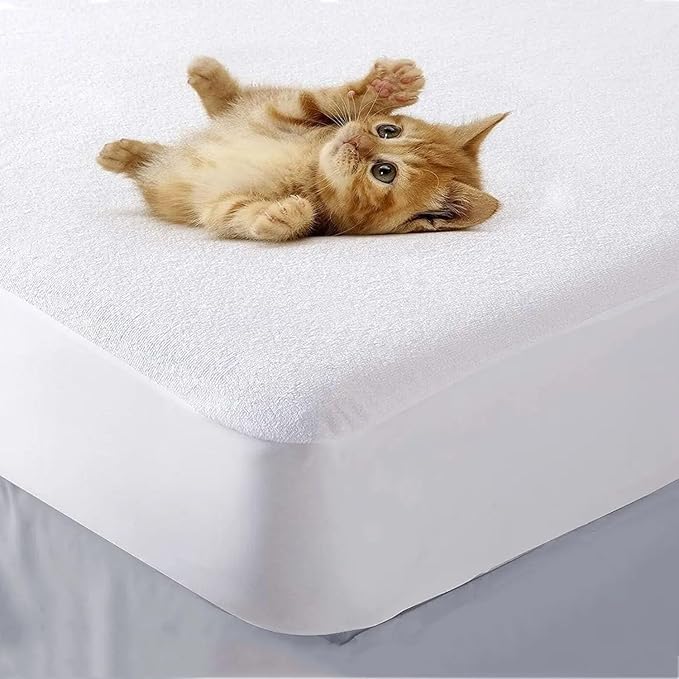 Queen Zippered Mattress Protector,Absorbent Six-Sided Mattress Cover Queen Size Bed, 12-15 Inch Noiseless Washable Mattress Encasement, Sleep Defense System, Hypoallergenic & Soft