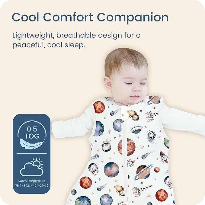 Toddler Sleep Sacks 2T-3T-4T, 0.5 TOG Light Summer Wearable Blankets, Extra Long XL Sleeping Bags, 2 Pack