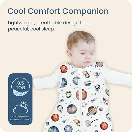 Toddler Sleep Sacks 2T-3T-4T, 0.5 TOG Light Summer Wearable Blankets, Extra Long XL Sleeping Bags, 2 Pack