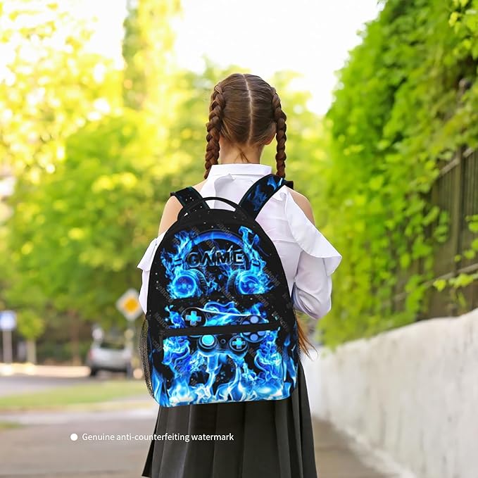 Nebcog Boys Backpack For Kids School Backpack For Children Game Bookbag Teens Elementary Middle School Boys Back packs for Boy 6-18 Waterproof Lightweight 17 Inches Travel Back Pack