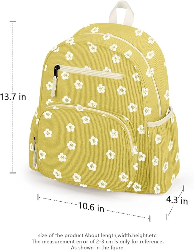 atgark Corduroy Toddler Backpack for Girls 2-5, Preschool Kindergarten Backpack - Cute Kids Backpacks for Girls 13.7" H Fit Folder