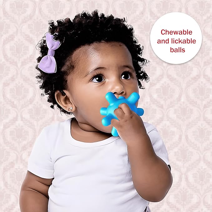 Sensory Balls for Baby Ball for Toddlers 1-3,Textured Multi Ball Set Soft Balls Montessori Toys for Babies 3 Months+, Bright Color Infant Toys (4 Pack),Perfect for Easter Basket Stuffers Gifts