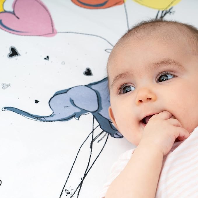 JumpOff Jo - Fitted Crib Sheet, Super Soft Breathable 100% Cotton Baby Crib Sheet for Standard Crib Mattresses and Toddler Beds, 28 in. x 52 in. - Tulip Fields