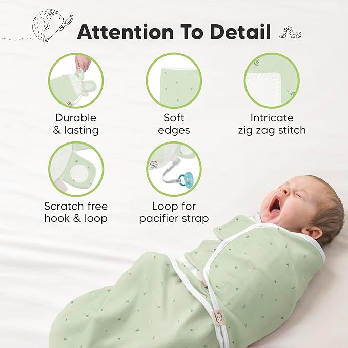 KeaBabies 3-Pack Organic Baby Swaddle Sleep Sacks - Swaddles for Newborns, Infant 3-6 Months, Baby Girls, Boys, Soft & Snug Newborn Sleep Sack, Nursery Swaddling Blankets (Bunnies, L)
