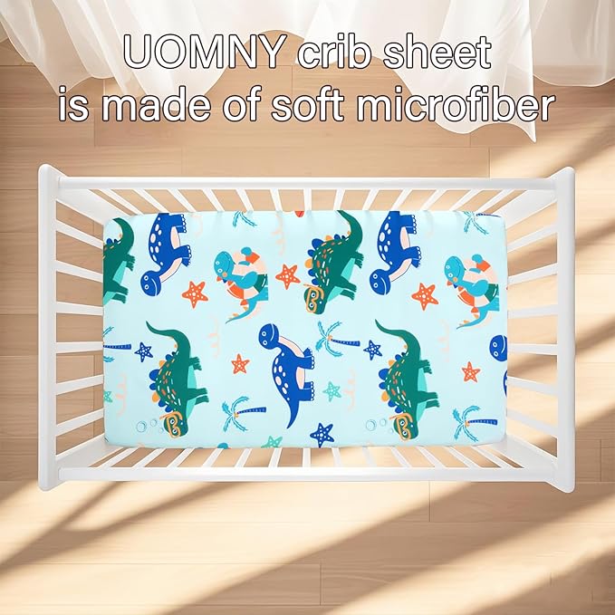 UOMNY Crib Sheet,Boys Girls Crib Sheets Baby Sheet for Standard Crib and Toddler Mattresses Nursery Bedding Sheet Crib Mattress Sheets for Boys and Girls 1 Pack Toddler Sheet