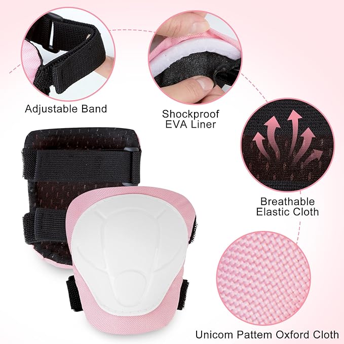 FIODAY Kids Helmet Knee Pads for Kids Unicorn Knee and Elbow Pads Wrist Guards Adjustable Protective Gear Set for Girls Boys Sports Skateboard Inline Skating Scooter