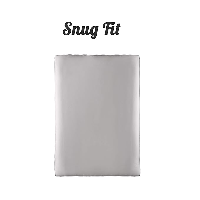 Pro Goleem Satin Pack n Play Playard Sheet Fitted 2 Pack Great for Baby Hair Silk Feeling 27x39 Inch Portable Mini Crib Sheet Playard Mattress Cover Unisex White and Gray