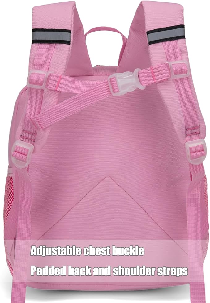 HawLander Little Kids Backpack for Boys or Girls, Toddler School Bag Fits 3 to 6 years old, Pink, 12 Inch