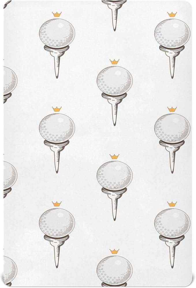 Golf Ball Pattern Crib Sheets Soft Breathable Fitted Baby Crib Sheets Mattress Cover for Girls Boy, 52" x 28" x 9"