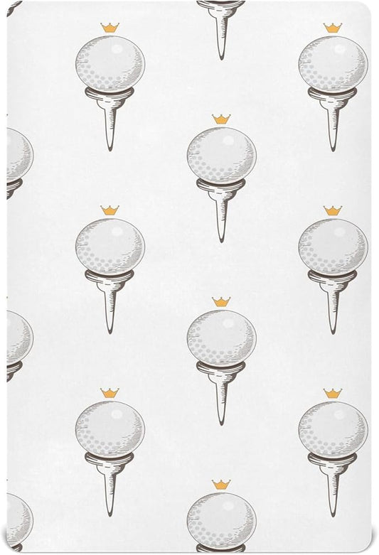 Golf Ball Pattern Crib Sheets Soft Breathable Fitted Baby Crib Sheets Mattress Cover for Girls Boy, 52" x 28" x 9"