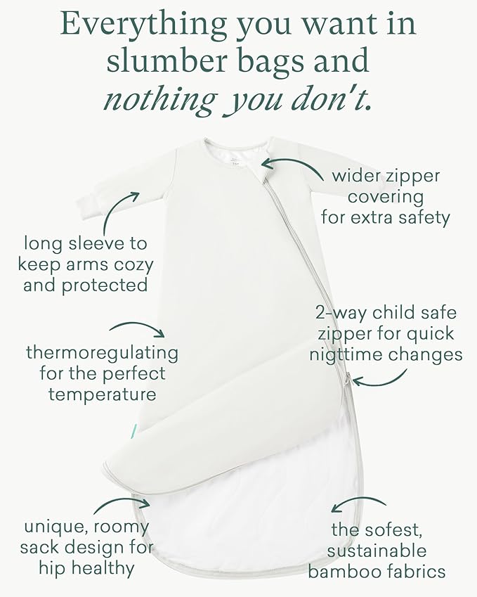 PurComfy Supersoft Baby Premium Bamboo Viscose Long-Sleeve Wearable Sleeping Bag Sack Blanket 1.0 TOG
