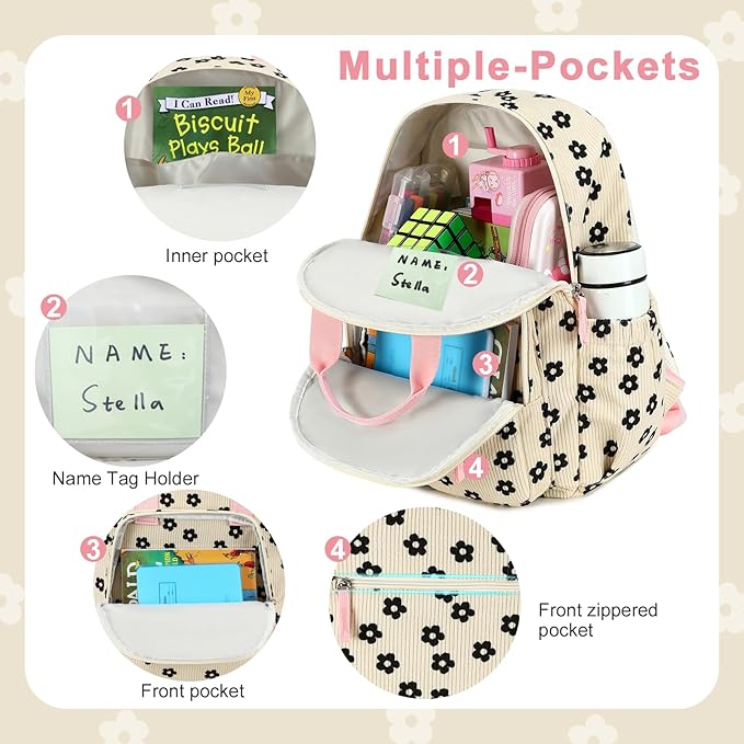 Bluboon Kids Backpack for Girls Boys 4-8 Cute 15" School Backpacks Preschool Kindergarten Bookbags Daycare Travel