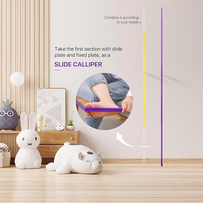 EASYXQ Growth Chart for Wall, Children Height Measurement,3D Removable Growth Height Chart,Splicing Height Ruler for Kids Baby Nursery 79 inch (Purple)