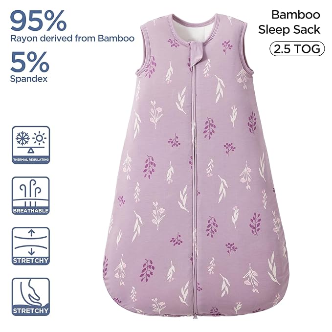 Duomiaomiao 2 Pack Baby Sleep Sack 95% Rayon Made from Bamboo,5% Spandex,2.5 TOG Baby Wearable Blanket 18-36 Months, Premium Soft Winter Toddler Sleep Sack, 2-Way Zipper Sleeping Bag for Unisex Babies