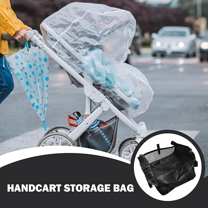 Stroller Organizer, Oxford Cloth Shopping Stroller Storage Net Bag Under Bottom Basket Organizer for Carrying Diaper Toys and Snacks Storage