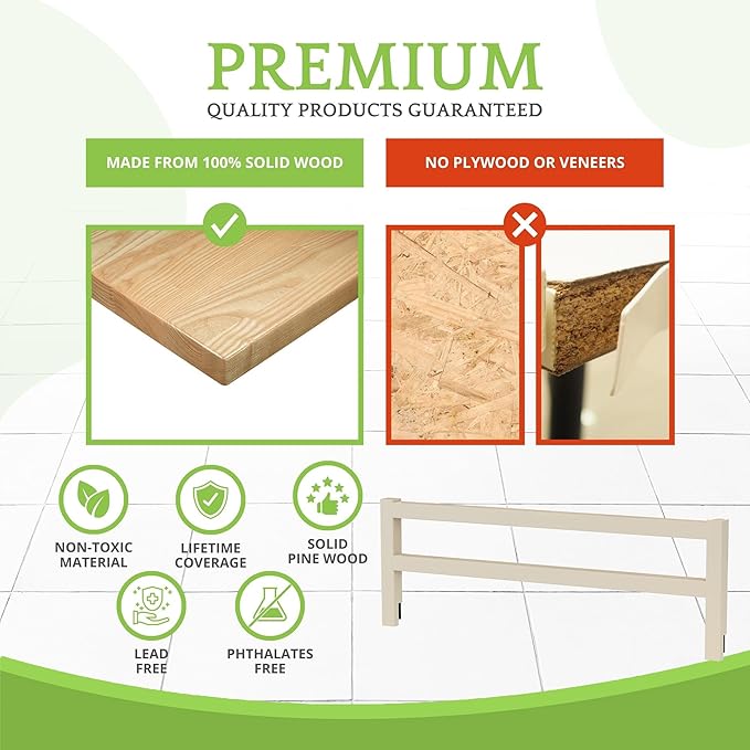 Safety Guard Rail for Baby, Kids, and Children - Solid Wood Safety Bed Rail for Toddlers - Easy Installation - Premium Protection for Bunk, Twin, Full, Queen and King Size Beds - (Cloud - Evolur)