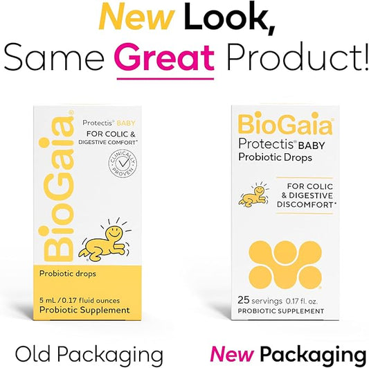 BioGaia Protectis Baby Probiotic Drops | Baby Essentials for Colic & Gas Relief | Safe for Newborns | Ease Crying, Fussing, Colic, Gas, Spit-ups & Constipation | No Dairy, Soy & Gluten | 5mL (2-Pack)
