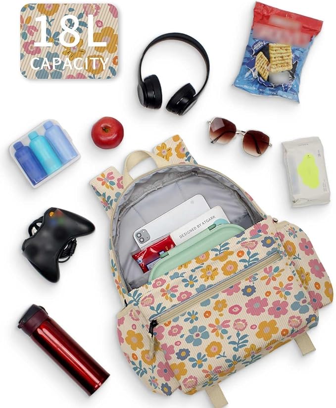atgark Corduroy Toddler Backpack for Girls 2-5: Preschool Backpack for Girls
