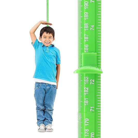EASYXQ Height Measurement for Wall, Children Height Ruler, 3D Removable Growth Chart, Splicing Sliding Measuring Ruler for Kids and Nursery 79 inch (Green)