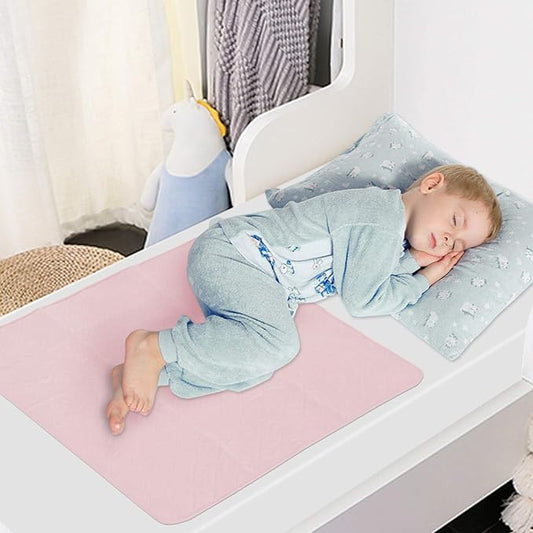 Bed Pads Washable Waterproof(2 Pack, 34 x 36), Washable and Reusable Anti Slip Chuck Pads Incontinence Underpad Sheets Protector, Pee Pads for Elderly, Kids, Toddler and Pets, White and Pink