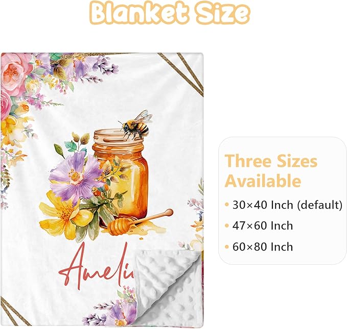 Custom Baby Crib Bedding Set - 3 Pcs Personalized Nursery Bedding Set with Name, Soft Double Layer Baby Crib Set for Girls Boys, Customized for Toddlers Infants, Yellow Bee