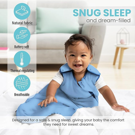 Rayon Made from Bamboo Sleep Sack 1.0 TOG 18-36 Months Unisex Baby Sleeping Bag with 2-Way Zipper Breathable Wearable Blanket Baby