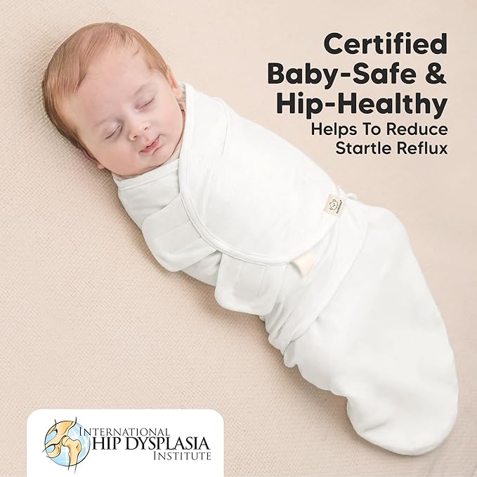 KeaBabies 3-Pack Organic Baby Swaddle Sleep Sacks - Swaddles for Newborns, Infant 0-3 Months, Baby Girls, Boys, Soft & Snug Newborn Sleep Sack, Nursery Swaddling Blankets (Soft White)