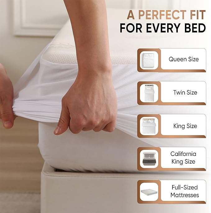 Deluxe Waterproof Organic Mattress Protector Twin XL - Certified Organic Cotton, Breathable Mattress Pad Cover - New 280 GSM Comfort - Jersey Cotton Skirt - Fitted Comfort