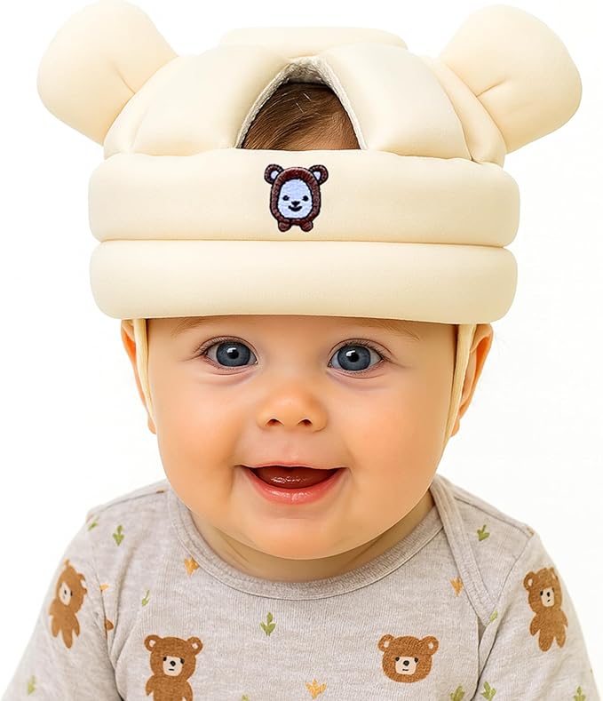 Baby Head Protector for Crawling Walking, Infant Helmet with Foam Bumpers, Adjustable Baby Helmet for Crawling Walking, Toddler Helmet - Head Protector for Baby Walking 12-36 Months.