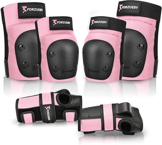 Adult/Kids Knee Pads Elbow Pads Wrist Guards 6 in 1 Protective Gear Set for Inline Roller Skating Skateboarding Scooter BMX etc.