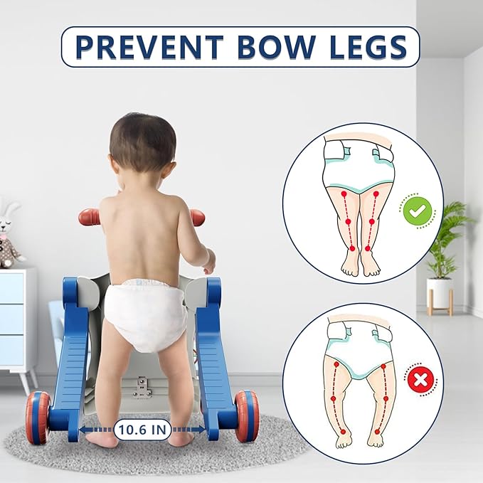 5 in 1 Baby Push Walker for Baby Boy, Activity Center Learning to Walk, Sit to Stand, Early Learning Push Toys for Infant 12 Months, Walking Toys Gift for Toddler Boys, Blue